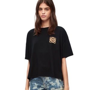 NEW LOEWE X Paula's Ibiza Boxy T-Shirt Black Women Size S